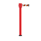 Retractable Belt Barrier Stanchion, Fixed Base, Red Post, 35 ft Belt - Montour Line MSX760F - Crowd Control Warehouse