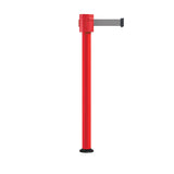 Retractable Belt Barrier Stanchion, Fixed Base, Red Post, 35 ft Belt - Montour Line MSX760F - Crowd Control Warehouse