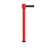 Retractable Belt Barrier Stanchion, Fixed Base, Red Post, 35 ft Belt - Montour Line MSX760F - Crowd Control Warehouse