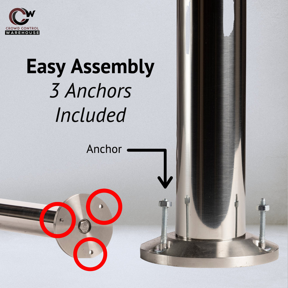 Retractable Belt Barrier Stanchion, Fixed Base, Satin Brass Post, 11 Ft. Belt - Montour Line MX630F - Crowd Control Warehouse