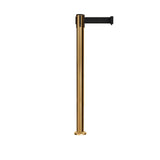 Retractable Belt Barrier Stanchion, Fixed Base, Satin Brass Post, 11 Ft. Belt - Montour Line MX630F - Crowd Control Warehouse