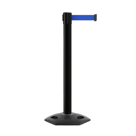 Retractable Belt Barrier Stanchion, Heavy - Duty Rubber Base, 14 ft Belt - Montour Line MSR650 - Crowd Control Warehouse