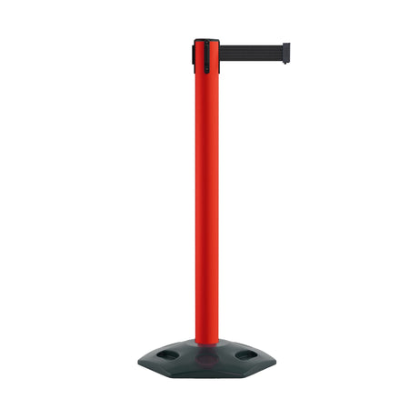 Retractable Belt Barrier Stanchion, Heavy - Duty Rubber Base, 14 ft Belt - Montour Line MSR650 - Crowd Control Warehouse