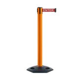 Retractable Belt Barrier Stanchion, Heavy - Duty Rubber Base, 16 ft Belt - Montour Line MSR650 - Crowd Control Warehouse
