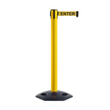 Retractable Belt Barrier Stanchion, Heavy - Duty Rubber Base, 16 ft Belt - Montour Line MSR650 - Crowd Control Warehouse