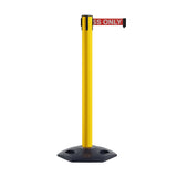 Retractable Belt Barrier Stanchion, Heavy - Duty Rubber Base, 16 ft Belt - Montour Line MSR650 - Crowd Control Warehouse