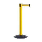 Retractable Belt Barrier Stanchion, Heavy - Duty Rubber Base, 16 ft Belt - Montour Line MSR650 - Crowd Control Warehouse