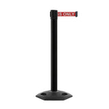 Retractable Belt Barrier Stanchion, Heavy - Duty Rubber Base, 16 ft Belt - Montour Line MSR650 - Crowd Control Warehouse
