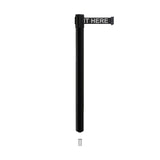 Retractable Belt Barrier Stanchion, Mini Socket Base, Black Post, 7.5 ft Belt - Montour Line MX630SK - Crowd Control Warehouse