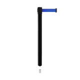 Retractable Belt Barrier Stanchion, Mini Socket Base, Black Post, 7.5 ft Belt - Montour Line MX630SK - Crowd Control Warehouse