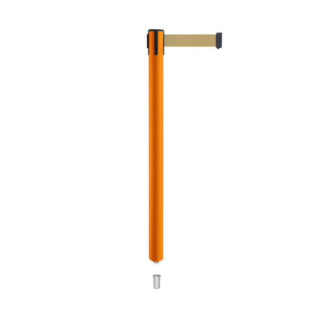 Retractable Belt Barrier Stanchion, Mini Socket Base, Orange Post, 11 ft Belt - Montour Line MSX630SK - Crowd Control Warehouse