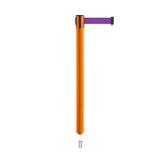 Retractable Belt Barrier Stanchion, Mini Socket Base, Orange Post, 11 ft Belt - Montour Line MSX630SK - Crowd Control Warehouse