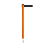 Retractable Belt Barrier Stanchion, Mini Socket Base, Orange Post, 7.5 ft Belt - Montour Line MSX630SK - Crowd Control Warehouse