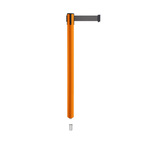 Retractable Belt Barrier Stanchion, Mini Socket Base, Orange Post, 9 ft Belt - Montour Line MSX630SK - Crowd Control Warehouse