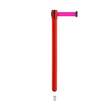 Retractable Belt Barrier Stanchion, Mini Socket Base, Red Post, 11 ft Belt - Montour Line MSX630SK - Crowd Control Warehouse