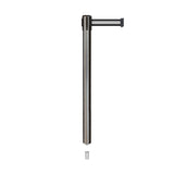 Retractable Belt Barrier Stanchion, Mini Socket Base, Satin Stainless Steel Post, 9 ft Belt - Montour Line MX630SK - Crowd Control Warehouse