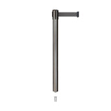 Retractable Belt Barrier Stanchion, Mini Socket Base, Satin Stainless Steel Post, 9 ft Belt - Montour Line MX630SK - Crowd Control Warehouse