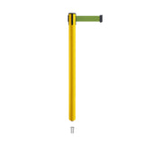 Retractable Belt Barrier Stanchion, Mini Socket Base, Yellow Post, 11 ft Belt - Montour Line MSX630SK - Crowd Control Warehouse