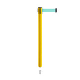 Retractable Belt Barrier Stanchion, Mini Socket Base, Yellow Post, 11 ft Belt - Montour Line MSX630SK - Crowd Control Warehouse