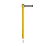 Retractable Belt Barrier Stanchion, Mini Socket Base, Yellow Post, 13 ft Belt - Montour Line MSX630SK - Crowd Control Warehouse