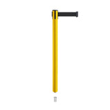 Retractable Belt Barrier Stanchion, Mini Socket Base, Yellow Post, 13 ft Belt - Montour Line MSX630SK - Crowd Control Warehouse
