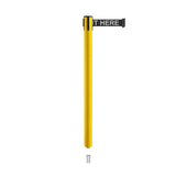 Retractable Belt Barrier Stanchion, Mini Socket Base, Yellow Post, 9 ft Belt - Montour Line MSX630SK - Crowd Control Warehouse