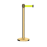 Retractable Belt Barrier Stanchion, Polished Brass Post, 11 Ft. Belt - CCW Series RBB - 100 - Crowd Control Warehouse