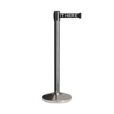 Retractable Belt Barrier Stanchion, Polished Stainless Post, 7.5 Ft. Belt - CCW Series RBB - 100 - Crowd Control Warehouse