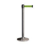Retractable Belt Barrier Stanchion, Polished Stainless Post, 7.5 Ft. Belt - CCW Series RBB - 100 - Crowd Control Warehouse