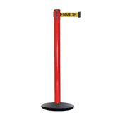 Retractable Belt Barrier Stanchion, Red Post, Cast Iron Base, 13 Ft. Belt - Montour Line MSI630 - Crowd Control Warehouse