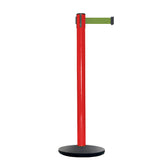 Retractable Belt Barrier Stanchion, Red Post, Cast Iron Base, 13 Ft. Belt - Montour Line MSI630 - Crowd Control Warehouse