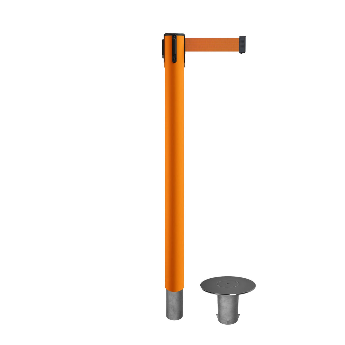 Retractable Belt Barrier Stanchion, Removable Base, 14 ft Belt - Montour Line MX650R - Crowd Control Warehouse