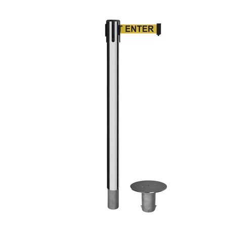 Retractable Belt Barrier Stanchion, Removable Base, 14 ft Belt - Montour Line MX650R - Crowd Control Warehouse