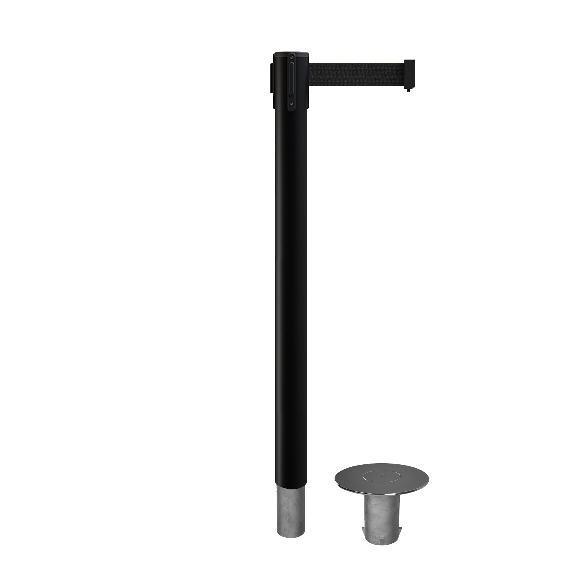 Retractable Belt Barrier Stanchion, Removable Base, 14 ft Belt - Montour Line MX650R - Crowd Control Warehouse