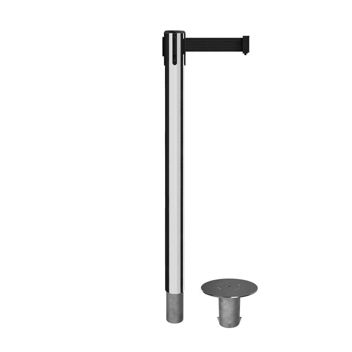 Retractable Belt Barrier Stanchion, Removable Base, 14 ft Belt - Montour Line MX650R - Crowd Control Warehouse