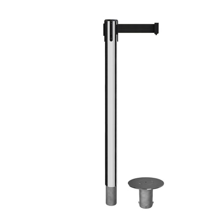Retractable Belt Barrier Stanchion, Removable Base, 14 ft Belt - Montour Line MX650R - Crowd Control Warehouse