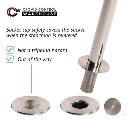 Retractable Belt Barrier Stanchion, Removable Base, 14 ft Belt - Montour Line MX650R - Crowd Control Warehouse