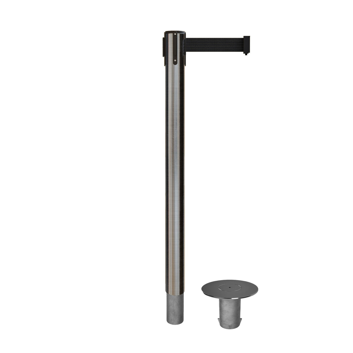 Retractable Belt Barrier Stanchion, Removable Base, 14 ft Belt - Montour Line MX650R - Crowd Control Warehouse