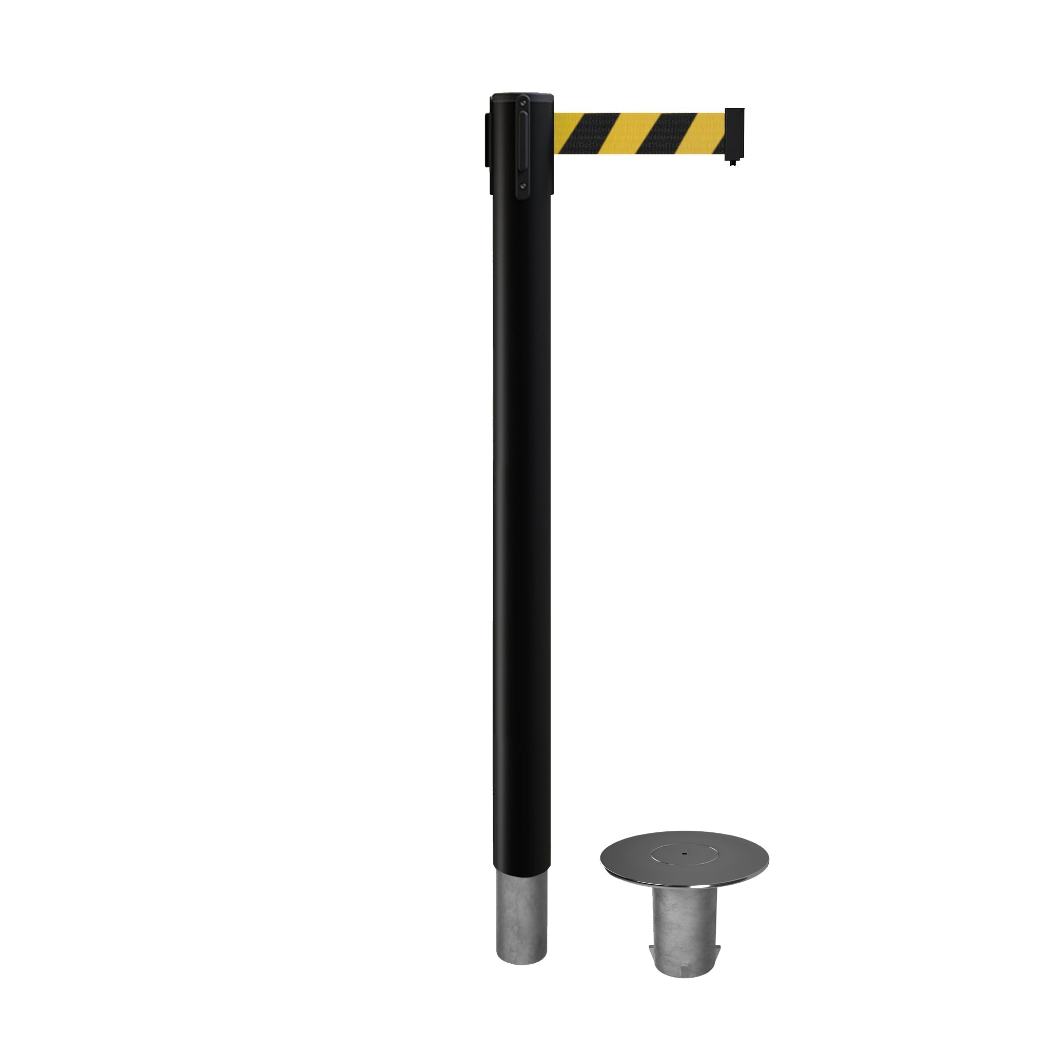 Retractable Belt Barrier Stanchion, Removable Base, 14 ft Belt - Montour Line MX650R - Crowd Control Warehouse
