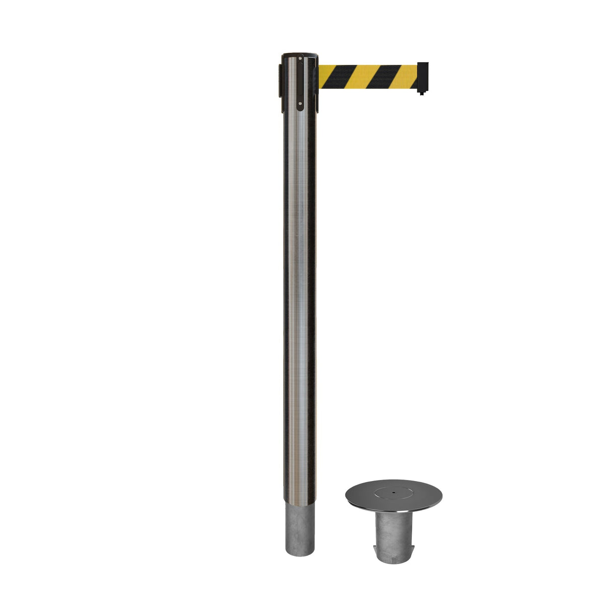Retractable Belt Barrier Stanchion, Removable Base, 14 ft Belt - Montour Line MX650R - Crowd Control Warehouse