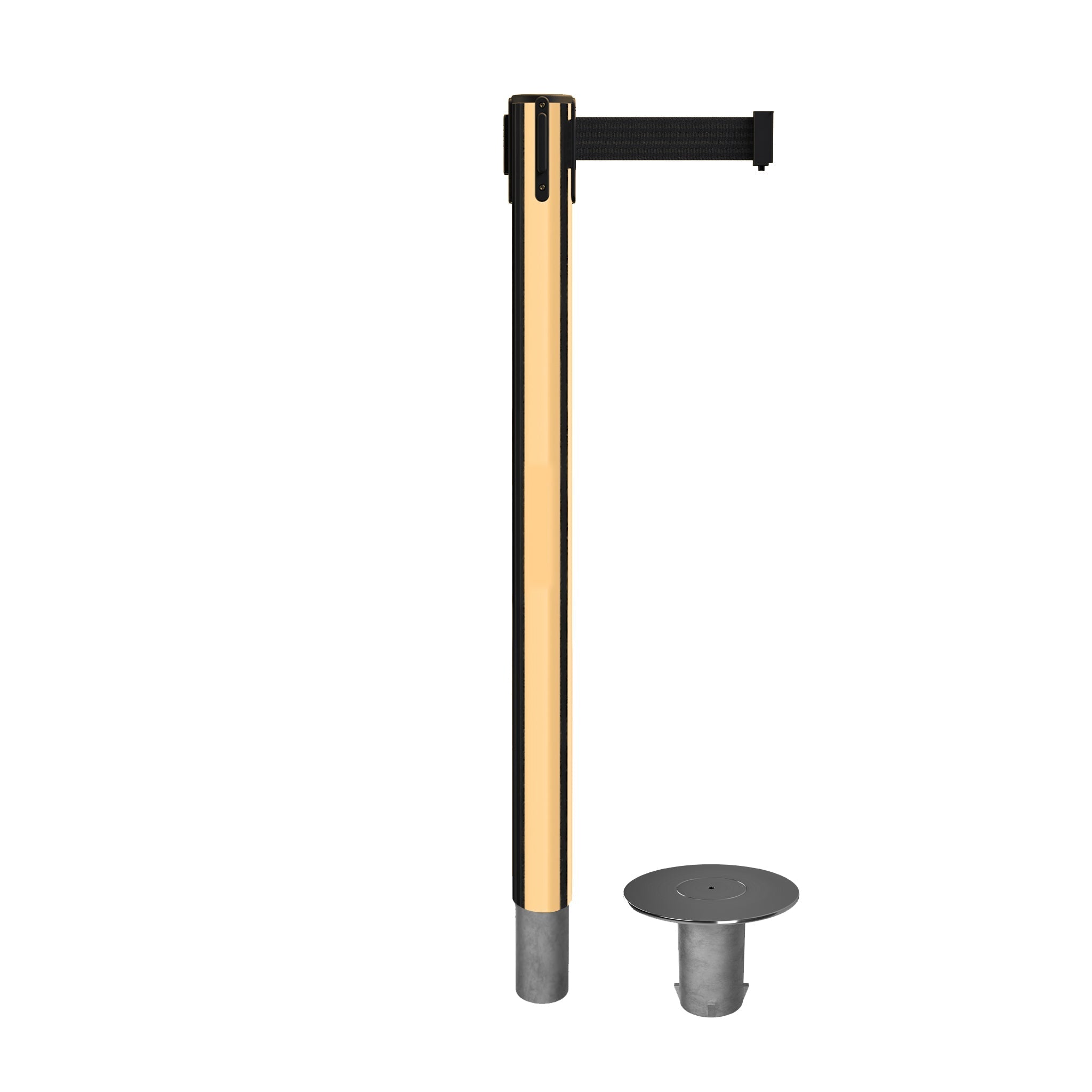 Retractable Belt Barrier Stanchion, Removable Base, 14 ft Belt - Montour Line MX650R - Crowd Control Warehouse