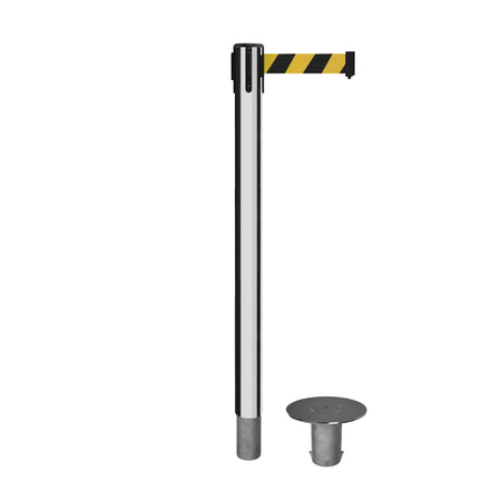 Retractable Belt Barrier Stanchion, Removable Base, 14 ft Belt - Montour Line MX650R - Crowd Control Warehouse