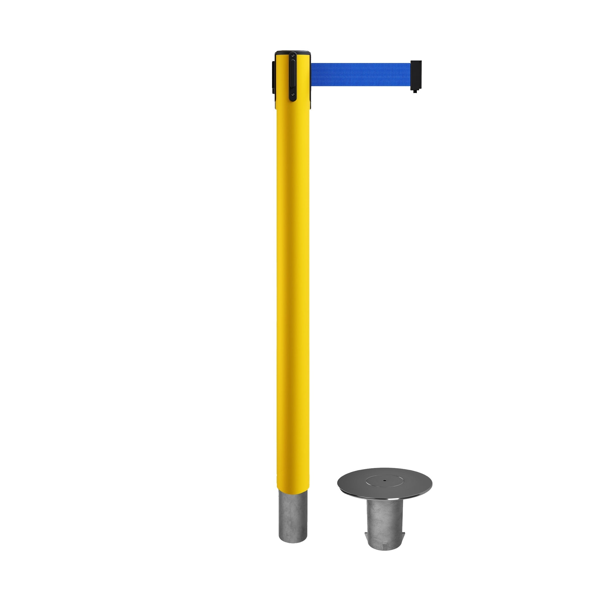 Retractable Belt Barrier Stanchion, Removable Base, 16 ft Belt - Montour Line MX650R - Crowd Control Warehouse