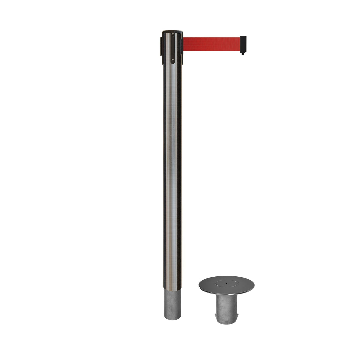 Retractable Belt Barrier Stanchion, Removable Base, 16 ft Belt - Montour Line MX650R - Crowd Control Warehouse