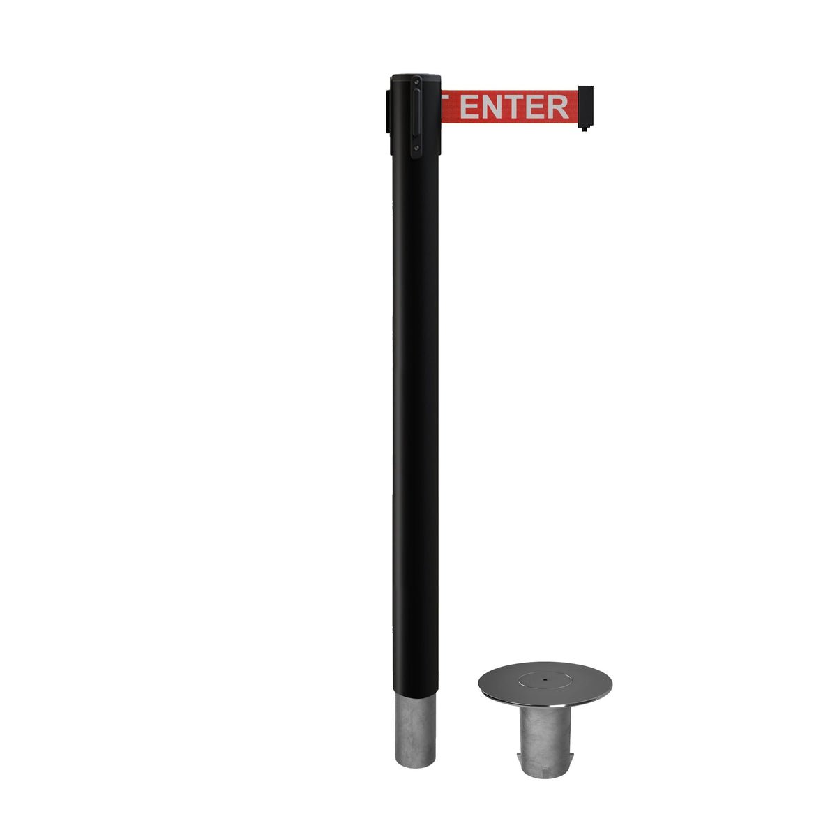 Retractable Belt Barrier Stanchion, Removable Base, 16 ft Belt - Montour Line MX650R - Crowd Control Warehouse