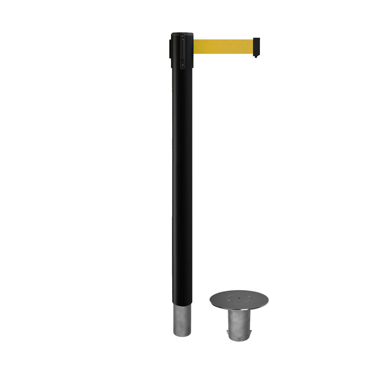 Retractable Belt Barrier Stanchion, Removable Base, 16 ft Belt - Montour Line MX650R - Crowd Control Warehouse
