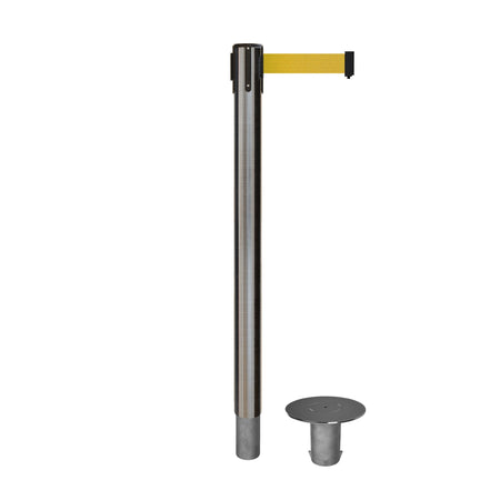 Retractable Belt Barrier Stanchion, Removable Base, 16 ft Belt - Montour Line MX650R - Crowd Control Warehouse