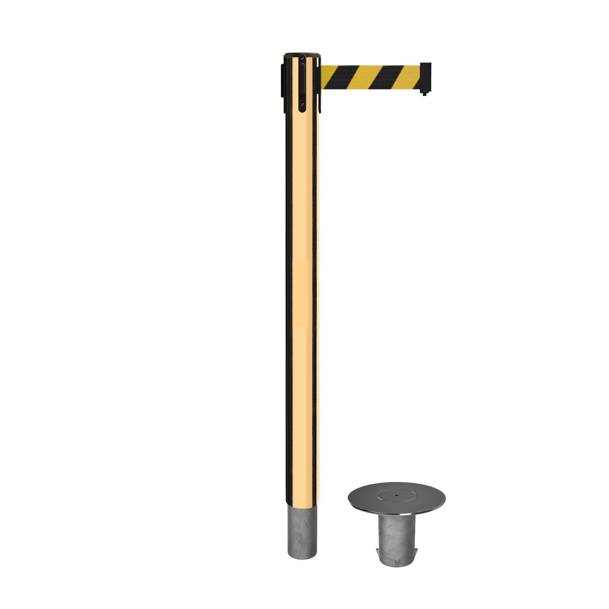 Retractable Belt Barrier Stanchion, Removable Base, 16 ft Belt - Montour Line MX650R - Crowd Control Warehouse