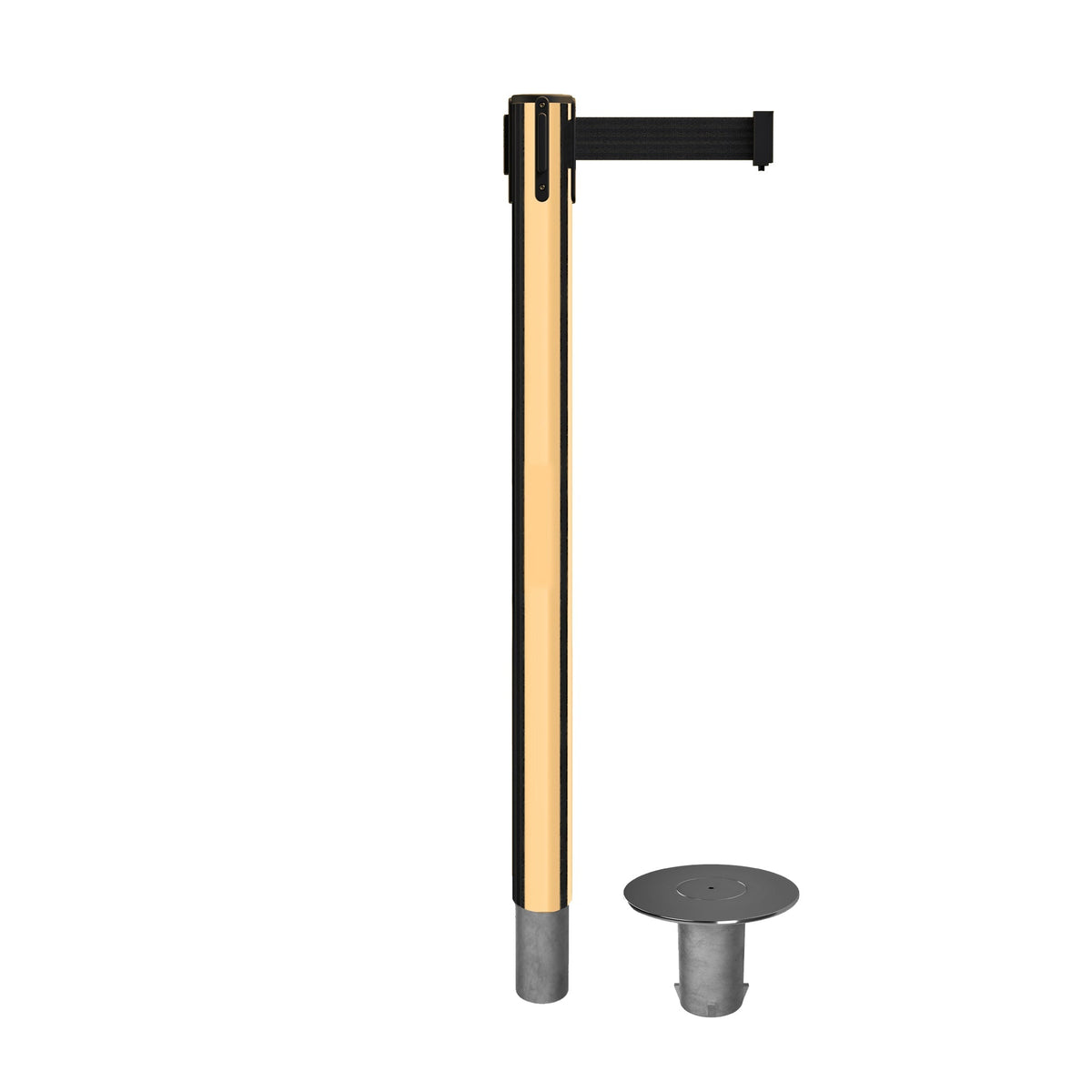 Retractable Belt Barrier Stanchion, Removable Base, 16 ft Belt - Montour Line MX650R - Crowd Control Warehouse