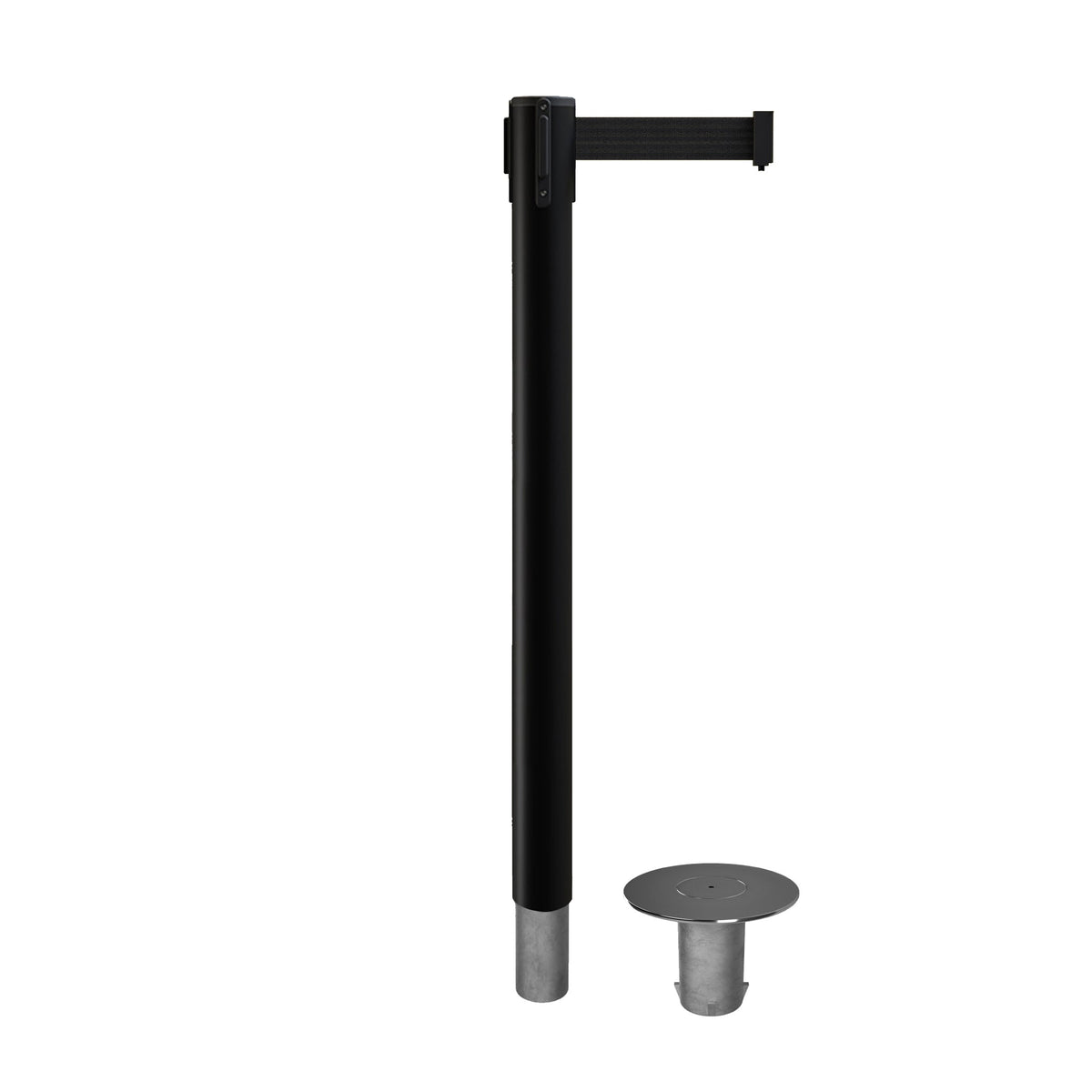 Retractable Belt Barrier Stanchion, Removable Base, 16 ft Belt - Montour Line MX650R - Crowd Control Warehouse